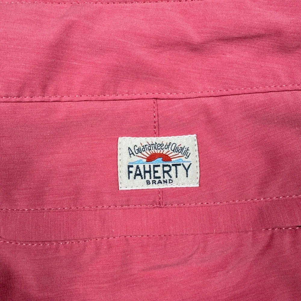 Faherty All Day Shorts Mens 35 Pink Hybrid Board Shorts Swim Trunks Quick Dry